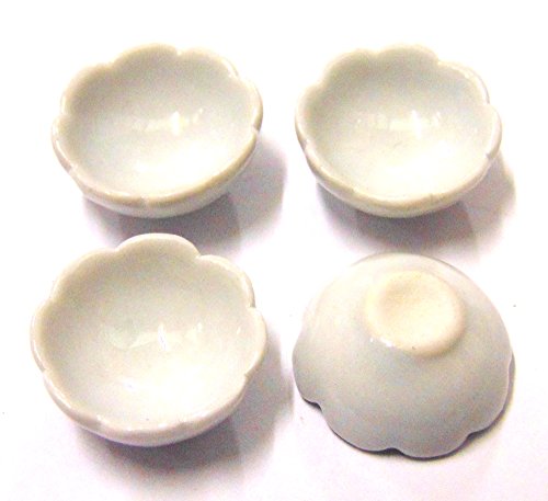 Tumdee Miniatures Set mit 4 weißen Keramikschalen für Puppenhauszubehör W3 Tumdee Miniatures Set mit 4 weißen Keramikschalen für Puppenhauszubehör W3 von Tumdee Miniatures