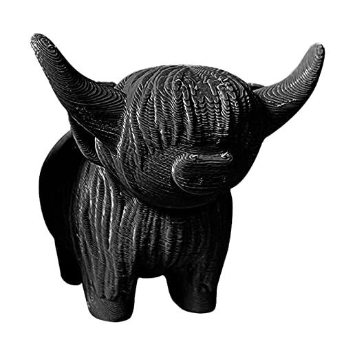 Scottish Highland Kuhfigurine,Kofiguren Tier Spielzeug - Kofiguren Hauptdekoration gedruckt Artefakt Kalb Niedliche Karikatur Vieh Highland Kuh von Tumotsit