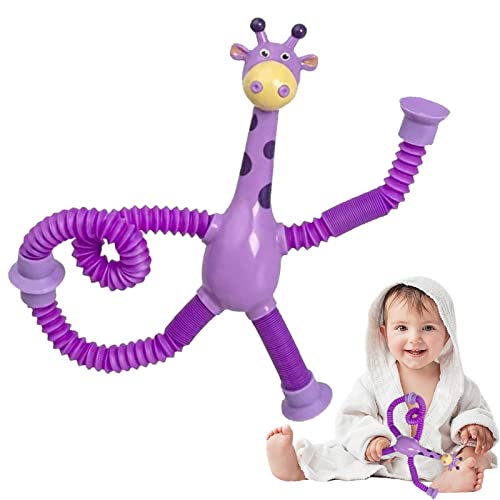 Sucker Pop Tube, Giraffe, 4 Teleskop-Saugnäpfe, Giraffen-Spielzeug, Giraffen-Spielzeug, pädagogisches Spielzeug, Stressabbau, sensorisches Spielzeug von Tumotsit