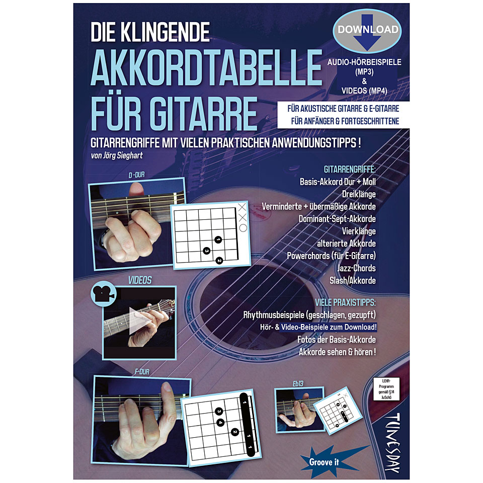 Tunesday Die Klingende Akkordtabelle Für Gitarre Lehrbuch Tunesday Die Klingende Akkordtabelle Für Gitarre Lehrbuch von Tunesday