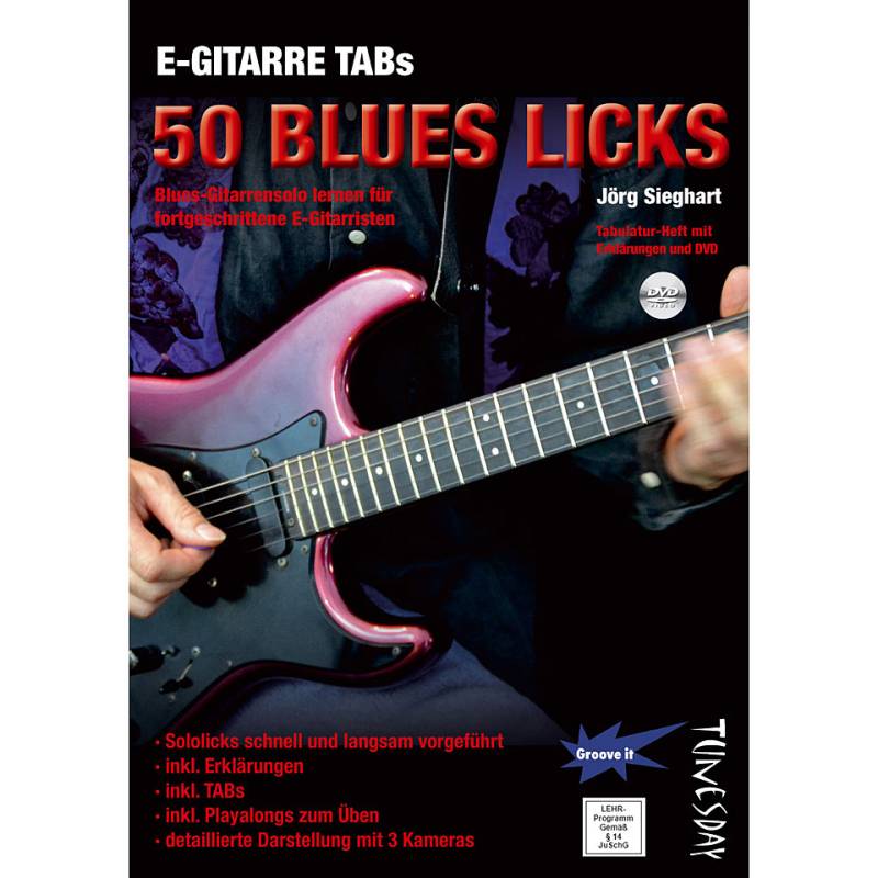 Tunesday E-Gitarre Training - 50 Blues Licks (+DVD) Lehrbuch von Tunesday