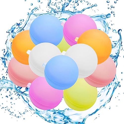 Tuofang 12CS Wasserbombe Wiederverwendbar, Schnell Befüllbare Silikon Wasserball für Kinder Erwachsene, Wiederverwendbare Wasserballons, Wiederbefüllbare Wasserbombens von Tuofang