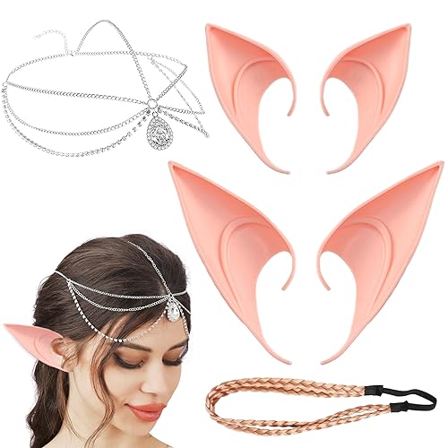 Tuofang Pixie Ears Soft Pointed Fairy Ears, Latex Ohren, für Halloween Cosplay Karneval Party Fasching Kostüm von Tuofang