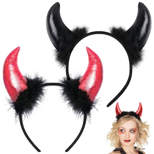2 Stück Halloween Teufelshörner Stirnband, Teufels Ohren Haarreif, Mardi Gras Masquerade Party Foto Requisiten, Cosplay Kopfschmuck Teufel Cosplay Zubehör für Halloween Halloween Partyzubehör 2 Stück Halloween Teufelshörner Stirnband, Teufels Ohren Haarreif, Mardi Gras Masquerade Party Foto Requisiten, Cosplay Kopfschmuck Teufel Cosplay Zubehör für Halloween Halloween Partyzubehör von Tuofang
