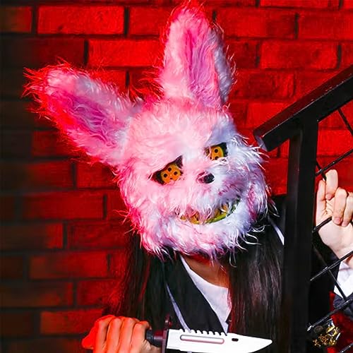Tuofang 2PCS Halloween Maske Blutige Kaninchen Maske, Horror Hasenmask Cosplay Gruselige Masken für Erwachsene Kinder, Perfekt für Halloween Karneval Maskerade (A) von Tuofang