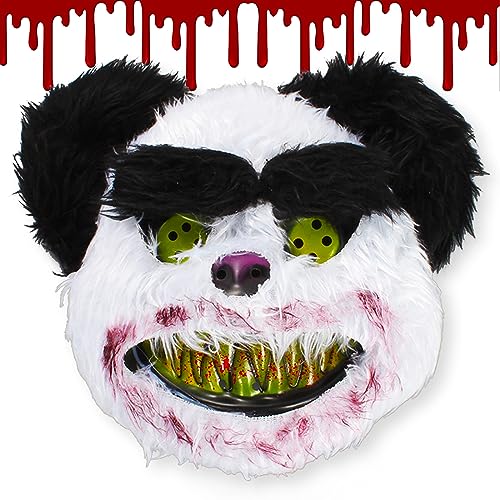 Tuofang Halloween Blutige Kaninchen Maske, Horror Bär Kaninchen Maske, Gruselige Halloween Bloody Bunny Maske für Erwachsene Kinder Cosplay Maskerade (Schwarz) von Tuofang