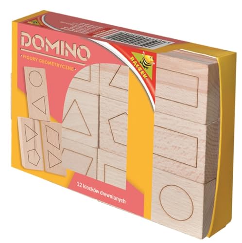 Tupiko DDF Holz-Dominos – Geometrische Figuren – Mehrfarbig von Tupiko