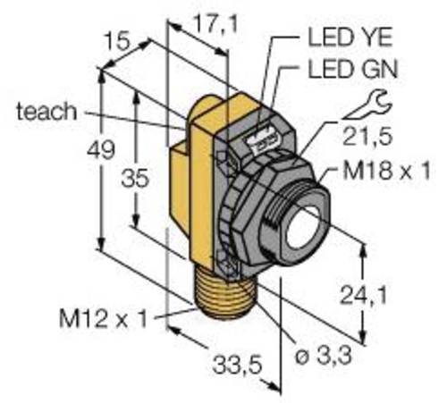 Turck 3073151 Ultraschall-Reflexionstaster QS18UNAQ8 NPN, Schließer 1St. von Turck