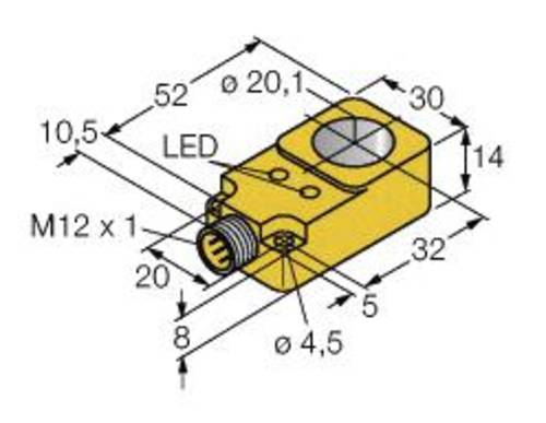 Turck Induktiver Sensor PNP, Schließer BI20R-Q14-AP6X2-H1141 von Turck