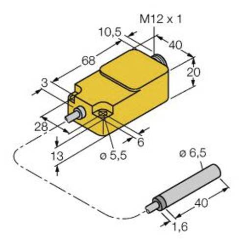 Turck Induktiver Sensor bündig BI1,5-EH6,5-0,2-Q20-2LU-H1141/S950 von Turck