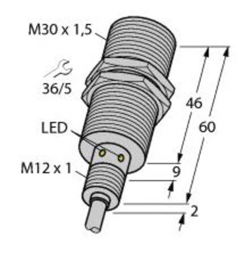 Turck Induktiver Sensor bündig NPN, Schließer BI15U-EM30WD-AN6X von Turck