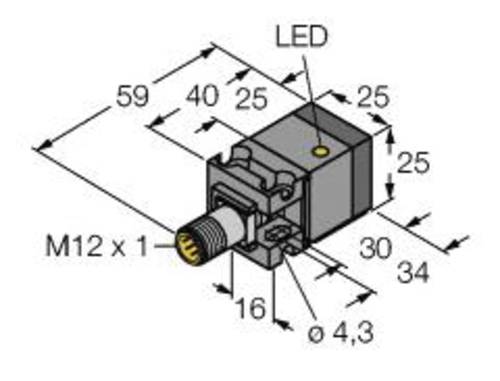 Turck Induktiver Sensor bündig PNP, Schließer BI10U-CA25-AP6X2-H1141 von Turck