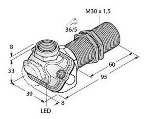 Turck Induktiver Sensor bündig PNP, Schließer BI15U-EM30WDTC-AP6X von Turck