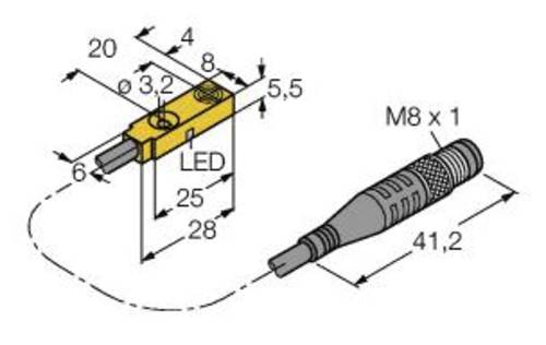 Turck Induktiver Sensor bündig PNP, Schließer BI2-Q5,5-AP6X-0,3-PSG3M von Turck