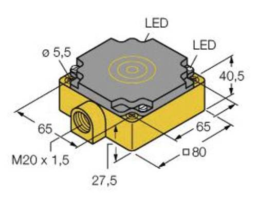 Turck Induktiver Sensor bündig PNP, Wechsler BI40-CP80-VP4X2 von Turck