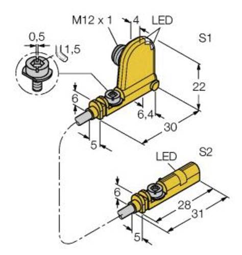 Turck Magnetfeldsensor PNP BIM-UNT-0,1-UNT-2AP6X3-H1141 von Turck