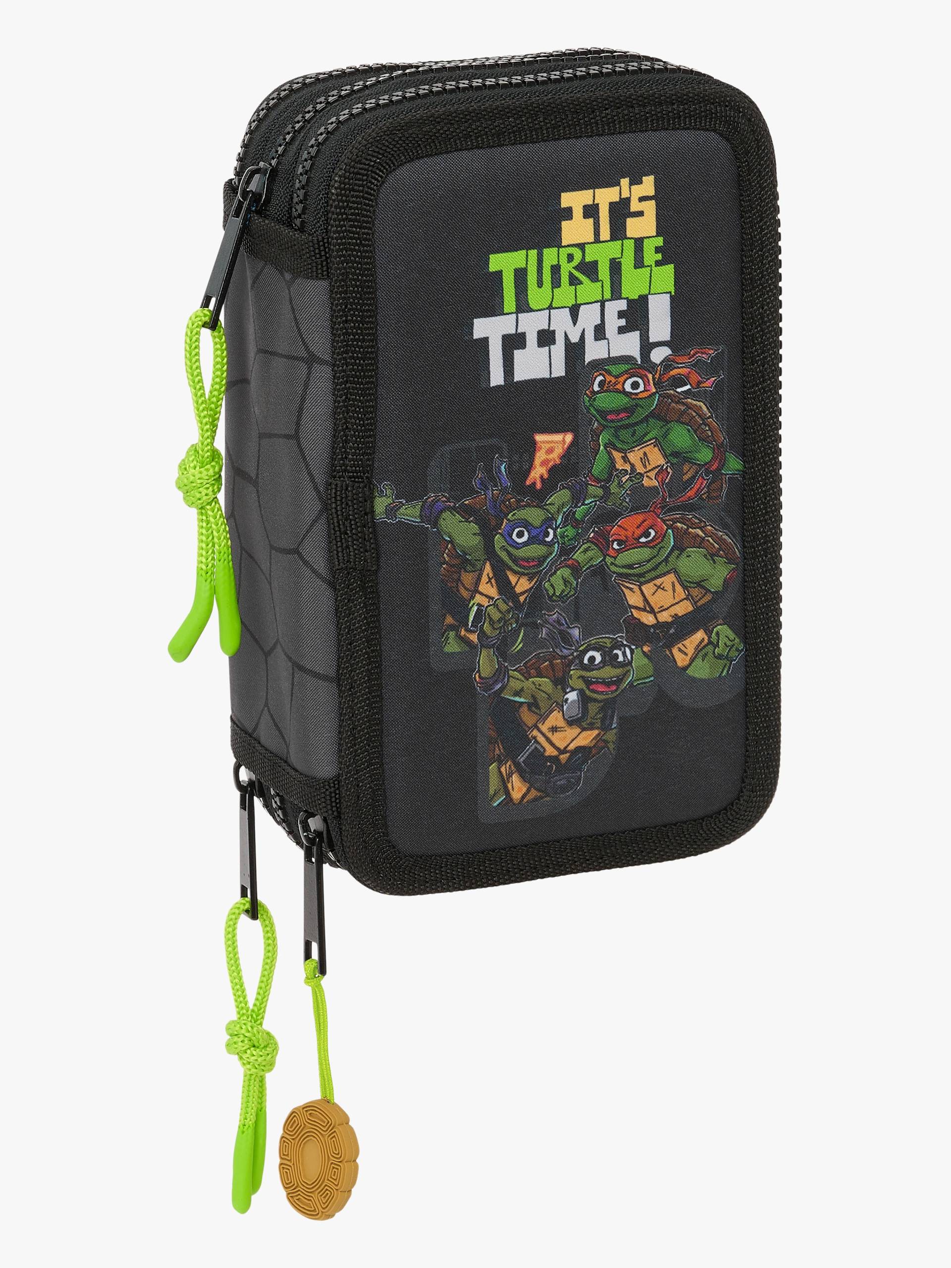 Ninja Turtles Dreifach-Federmäppchen, Grau/Schwarz von Turtles
