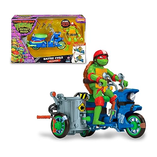 Giochi Preziosi – Ninja Turtles 2023 CAOS Mutante – Motorrad mit Kampffunktion und RAPHAEEL-Figur enthalten – Kompatibel mit Allen Grundfiguren – Für Kinder ab 4 Jahren von Giochi Preziosi