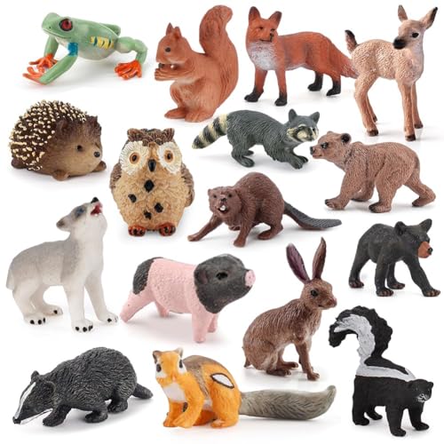 Tutamaz 18er Set Waldtiere Figuren, Miniatur Tier Spielzeug Eule, Igel, Fuchs, Eichhörnchen, Bären, Affen - für Tortendekoration oder Cupcake Toppers - Tiere Figuren für Wald-Themen-Partys Tutamaz 18er Set Waldtiere Figuren, Miniatur Tier Spielzeug Eule, Igel, Fuchs, Eichhörnchen, Bären, Affen - für Tortendekoration oder Cupcake Toppers - Tiere Figuren für Wald-Themen-Partys von Tutamaz