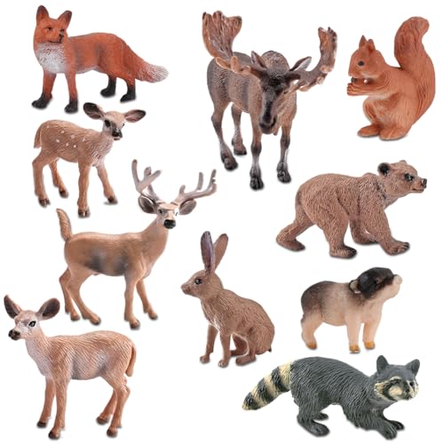 Tutamaz Waldtiere Figuren Spielzeug, 10 Pcs Ostern Kinderspielzeug Set Wald Tierfiguren Safari Tiere Spielfigur Mini Figuren Wald Tiere Figuren Miniatur Lernspielzeug ab 3 Jahren Kinder Junge Geschenk von Tutamaz