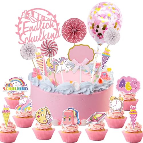 Tortendeko Einschulung Deko Mädchen 2025-19Stk Einhorn Endlich Schulkind Kuchendeko Schulanfang Cupcake Einschulung Cake Topper Muffins Kuchen Deko für Schuleinführung Deko Einschulungsfeier Geschenk Tortendeko Einschulung Deko Mädchen 2025-19Stk Einhorn Endlich Schulkind Kuchendeko Schulanfang Cupcake Einschulung Cake Topper Muffins Kuchen Deko für Schuleinführung Deko Einschulungsfeier Geschenk von Tutukyle