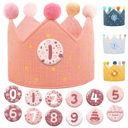 Tutukyle Geburtstagskrone Musselin mit Zahlen Geburtstagskrone Junge & Mädchen Krone Geburtstag Rosa mit Button Zahlen von 0-10 Geburtstagskrone Kinder Party Deko Hut für Kindergeburtstag Tutukyle Geburtstagskrone Musselin mit Zahlen Geburtstagskrone Junge & Mädchen Krone Geburtstag Rosa mit Button Zahlen von 0-10 Geburtstagskrone Kinder Party Deko Hut für Kindergeburtstag von Tutukyle