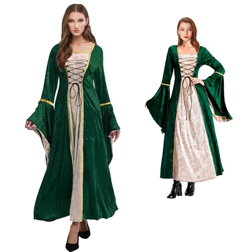 Tutukyle Renaissance Kleid Damen Retro Mittelalter Kleid mit Korsett Viktorianische Trompetenärmel Gothic Maxikleid Damen Halloween Karneval Tutukyle Renaissance Kleid Damen Retro Mittelalter Kleid mit Korsett Viktorianische Trompetenärmel Gothic Maxikleid Damen Halloween Karneval von Tutukyle
