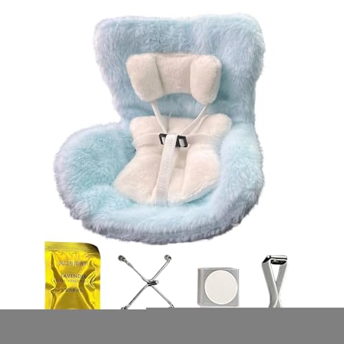 Tuxuseo Baby Puppen Autositz | Realistisches Puppen Autositz,Süßer 17cm Plüschsitz für Kinder Fahrzeug Deko Reisespiel von Tuxuseo