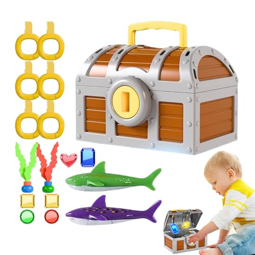 Tuxuseo Pool Spielzeug Schatztruhe | Tauchspielzeug Für Kinder | Wassertauch-Edelsteinspielzeug Mit Schlüsseln Und Fischen | Sommer-Unterwasserspiel - Tauchspielzeug Für Kinder Im Alter Von 3 4 5 6 7 Tuxuseo Pool Spielzeug Schatztruhe | Tauchspielzeug Für Kinder | Wassertauch-Edelsteinspielzeug Mit Schlüsseln Und Fischen | Sommer-Unterwasserspiel - Tauchspielzeug Für Kinder Im Alter Von 3 4 5 6 7 von Tuxuseo