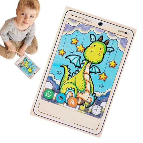 Tuxuseo Puzzletafelblöcke, Handy -Puzzle - Cognitive Animal Early Education Hölzerne Snap -Puzzle - Vorschule Lernen Interaktive Board -Blockspielzeug für Kinder 3+ Mädchen von Tuxuseo
