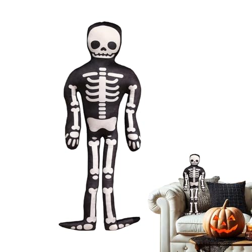 Tuxuseo Simulations Skelett Kuscheltier | Halloween-Dekoration | Süßes Plüschtier Weiches Skelett Plüsch Kissen Geschenk for Kinder Und Mädchen von Tuxuseo