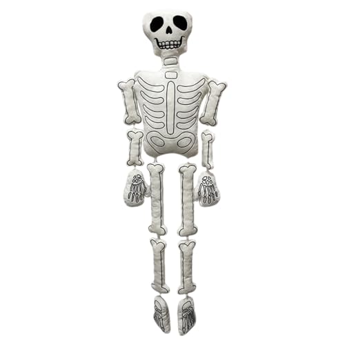 94,4 cm Halloween-Dekorationen, Plüsch, Überwurf, Skelett, Puppe, gefüllter Totenkopf, menschliches Kissen für Kinder, Zuhause, Sofa, Bett, Büro, Couch, Wohnzimmer von Tuxxjzm