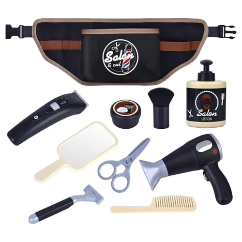 Kinder Friseur Set Friseur Barber Gürtel Salon-Friseur Spielset Mit Haartrockner Pretend Friseursalon Set Rasierspielzeug Und Styling-Zubehör Kinder Friseurladen Rollenspiel Hairdressing Spielzeug Kinder Friseur Set Friseur Barber Gürtel Salon-Friseur Spielset Mit Haartrockner Pretend Friseursalon Set Rasierspielzeug Und Styling-Zubehör Kinder Friseurladen Rollenspiel Hairdressing Spielzeug von Tuxxjzm