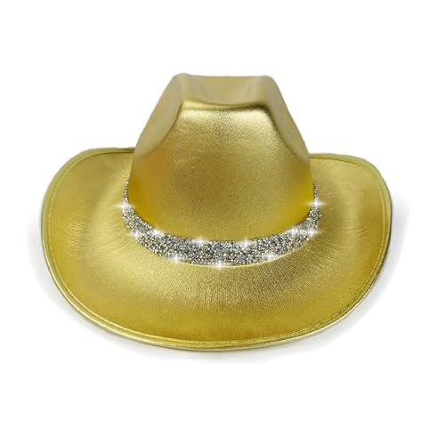 Tuxxjzm Cosplay Cowboyhut | Bling Filz Glitzer Disco Outfit Kostüm | Stilvoller Western-Themen-Cowboyhut für Halloween, Rollenspiele für Männer, Frauen und Erwachsene von Tuxxjzm