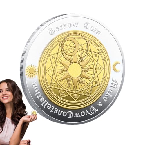 Tuxxjzm Glücksmünze | Gedenkmünzen für Männer | Tarot Divination Gedenkmünze, Sonne-Mond-Herausforderungsmünze, Schlafzimmerdekoration Tuxxjzm Glücksmünze | Gedenkmünzen für Männer | Tarot Divination Gedenkmünze, Sonne-Mond-Herausforderungsmünze, Schlafzimmerdekoration von Tuxxjzm