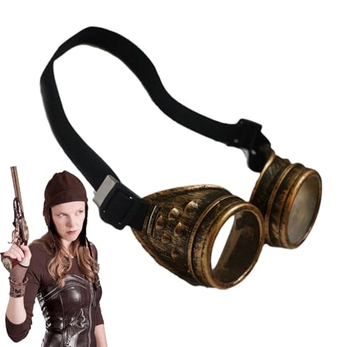 Tuxxjzm Gothic Steampunk Brille Vintage Stil Steampunk Brille Retro Steampunk Brille Cosplay Brille Gothic Make-up Brille Sport Brille Fahrreise für Make-up Sammeln, 1, Se référer au descriptif von Tuxxjzm