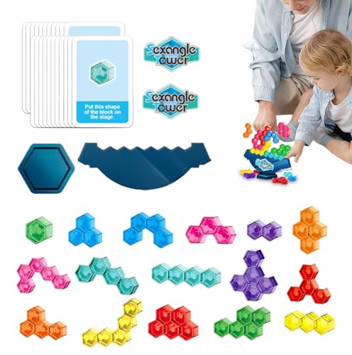 Tuxxjzm Stapelspielzeug für Kleinkinder, Balancierspiel - Balance-Brettspiel für lustiges Stapelpuzzle,Umstürzendes Schieferturm-Spielzeug, pädagogisches Tischspiel, Team-Baustein-Spielzeug für von Tuxxjzm