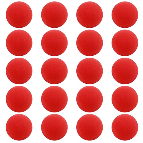 Tweozhui 20 Stück kleine bälle Ball Schaumstoff, Rote Schwammbälle, 4.5cm Magic Schaumstoffbälle Klein Weiche Schaumstoffbälle, für Zaubershows, Inklusive Anleitung für Anfänger, Schaumstoff Ball von Tweozhui