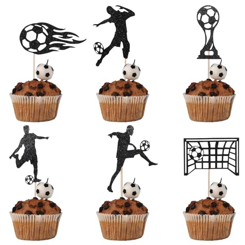 24 Stück Fußball-Kuchenaufsätze, Geburtstags-Fußball-Kuchendekorationen für Fußball-Themen-Geburtstagsparty Sportparty-Zubehör für Männer Jungen 24 Stück Fußball-Kuchenaufsätze, Geburtstags-Fußball-Kuchendekorationen für Fußball-Themen-Geburtstagsparty Sportparty-Zubehör für Männer Jungen von Tweruna