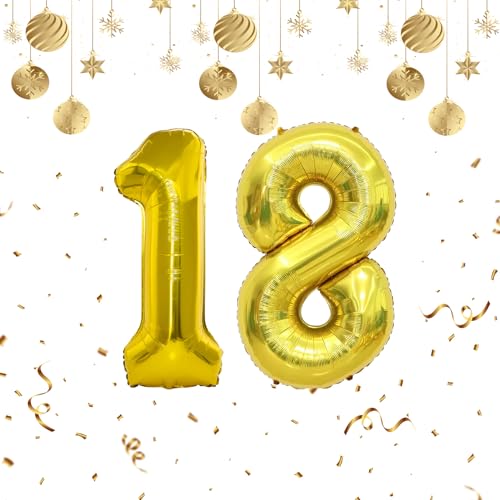 18. Geburtstag Luftballons Mädchen Deko - Zahlen Luftballon 32 Zoll, Folienballon, Helium Ballons - Or Zahlen 81 von Twidels