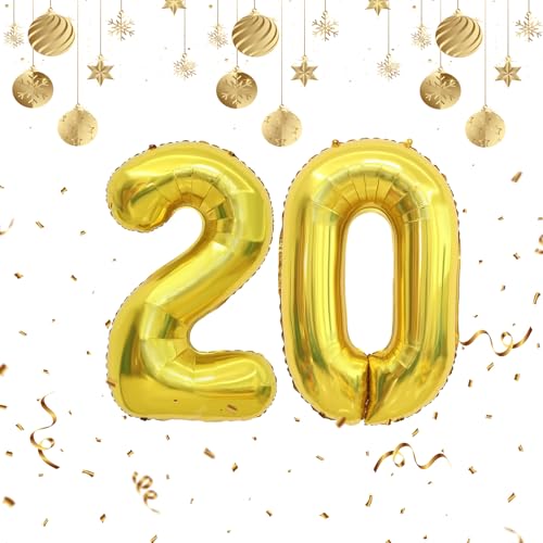 20. Geburtstag Luftballons Mädchen Deko - Zahlen Folienballon 40 Zoll - Helium Ballons für Mädchen von Twidels