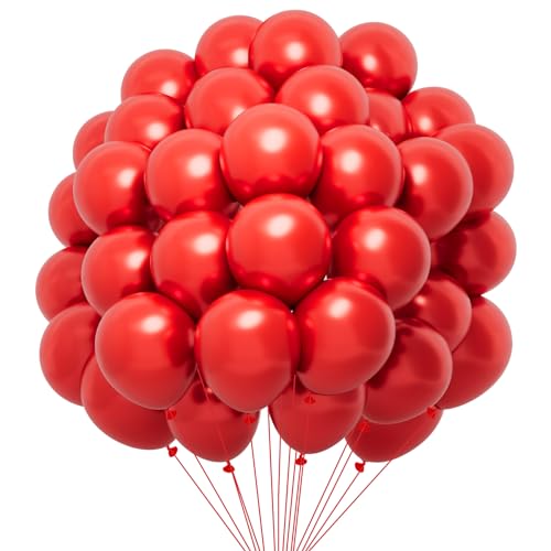 Rote Luftballons 60 Stück - Geburtstagsdeko, Hochzeit, Casino Deko - Ballon Girlande von Twidels