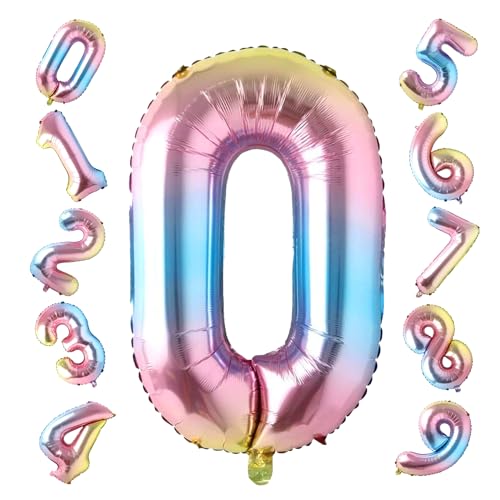 Luftballons Geburtstag Bunt - Zahlen 0-40, Regenbogen Helium Ballons, Folienballon Luftballons Geburtstag Bunt - Zahlen 0-40, Regenbogen Helium Ballons, Folienballon von Twidels