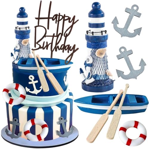 Tortendeko Nautische Kuchen Dekoration Mini Leuchtturm Figuren Happy Birthday Cake Topper Schiff Rettungsring Schiffsanker Kuchen Deko Kindergeburtstag 9 Stück Tortendeko Nautische Kuchen Dekoration Mini Leuchtturm Figuren Happy Birthday Cake Topper Schiff Rettungsring Schiffsanker Kuchen Deko Kindergeburtstag 9 Stück von Twinice