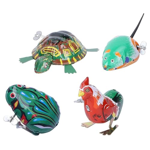 Twinice Uhrwerk Spielzeug Tier Aufziehspielzeug Eisen Kunst Retro Springende Frösche Hase Spaß Spielzeug 4 Stücke Kindergeburtstag Mitgebsel Party Gastgeschenke von Twinice