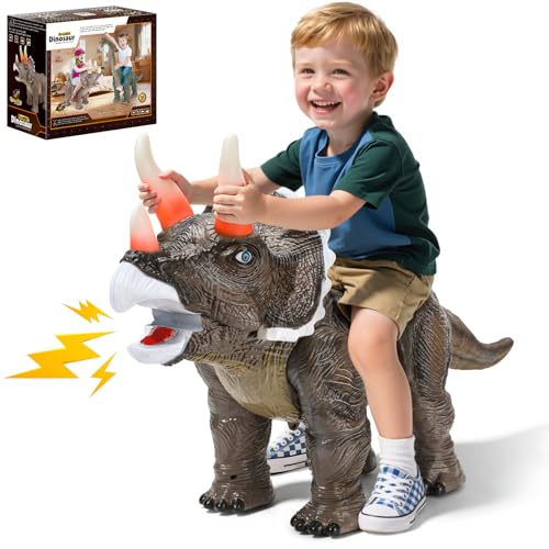 Twinkoo Dinosaurier-Spielzeugautos für Kinder, realistisches Triceratops-Push-Auto mit drei Soundeffekten, Sound- und Lichteffekten, PP-Räder für drinnen und draußen, bestes Geschenk für Kinder Twinkoo Dinosaurier-Spielzeugautos für Kinder, realistisches Triceratops-Push-Auto mit drei Soundeffekten, Sound- und Lichteffekten, PP-Räder für drinnen und draußen, bestes Geschenk für Kinder von Twinkoo