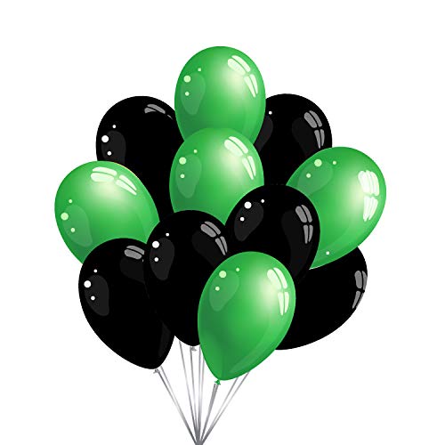 Premium Luftballons in Grün Schwarz - Made in DE - 100% Naturlatex & 100% biologisch abbaubar - 50 Stück - Geburtstag Party Karneval - für Helium geeignet - twist4® von Twist4