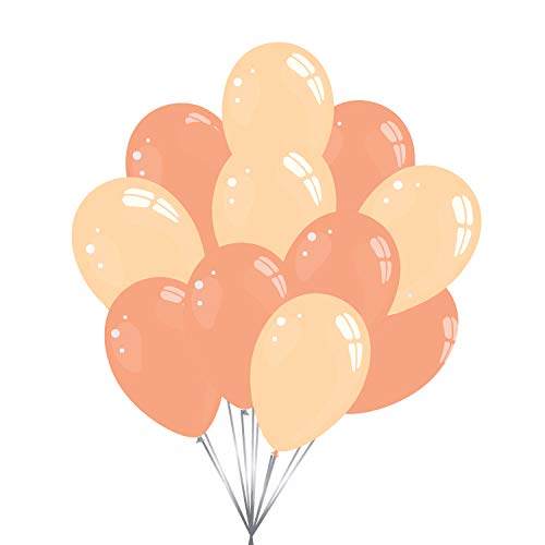 50 Premium Luftballons in Rose Gold/Peach Pfirsich - Made in EU - 100% Naturlatex und 100% biologisch abbaubar - Geburtstag Party Hochzeit - für Helium geeignet - twist4® von Twist4
