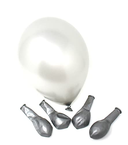 Twist4 Luftballons - Made in EU - Premiumqualität - 100% Naturlatex - Dekorationen für Geburtstage, Babyparties, Hochzeiten und Taufen (silber, 50 Stück) von Twist4