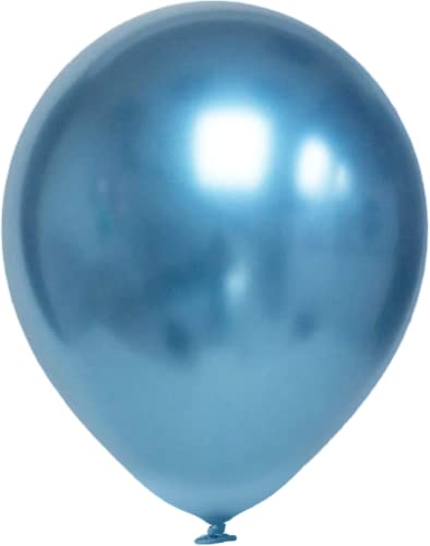 Twist4 Luftballons Metallic, XL - 40-45cm, Luftballons Bunt - 100% Naturlatex - schadstoffrei - Made in DE - in 6 Metallicfarben, Metallic Balloons für Deko Geburtstag Hochzeit (24 Stück, Blau) von Twist4